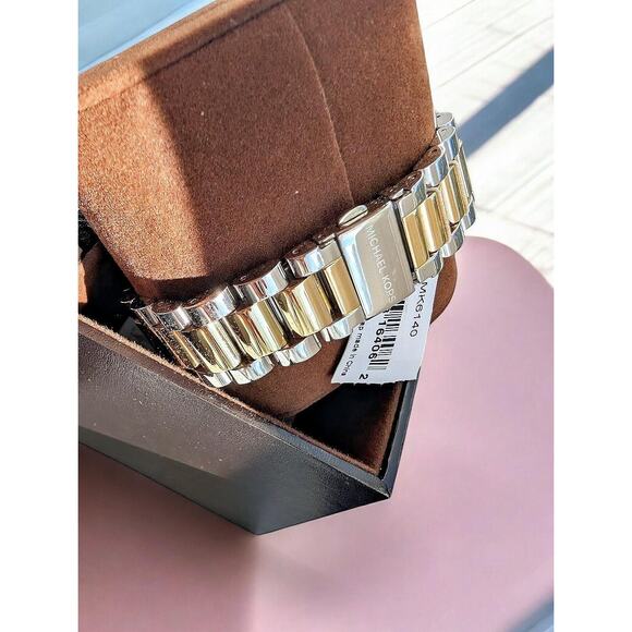 NWT Michael Kors Chronograph Crystal Watch Gold Silver MK6188 Brinkley - Picture 4 of 8